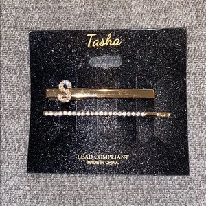 Tasha Initial “S” Crystal hairpin set-NWT